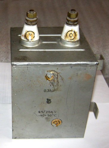 Конденсатор высоковольтный импортный 0,38 мкФ, 9,5/25 kV
