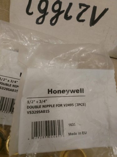 Ниппель двойной honeywell 3/4х1/2 vs3295a015 (комплект 2 шт)