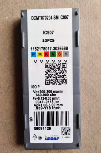 Пластина. Вставка на різець DCMT070204-SM IC907