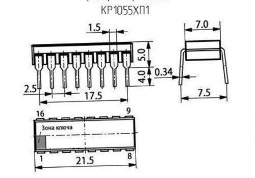 Мікросхема КР1055ХП1 ( УР1101ХП26 , L497 )